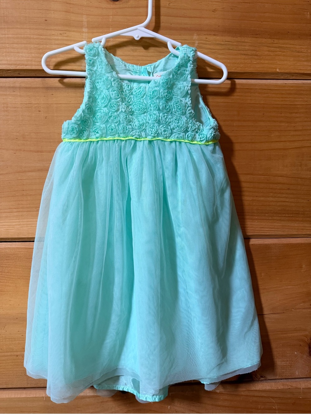 Cat & Jack Mint Green Rosette Tulle Party Dress